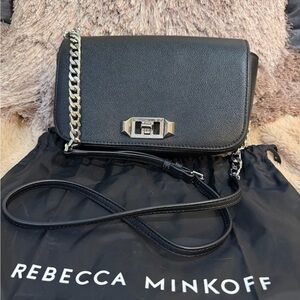 NWOT Rebecca Minkoff Amour Leather Crossbody Bag Black $228